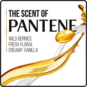 Shampoo lather from Pantene on wet hair demonstrating gentle cleanse