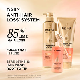 Pantene shampoo pump closeup highlighting gentle cleanse and scalp support