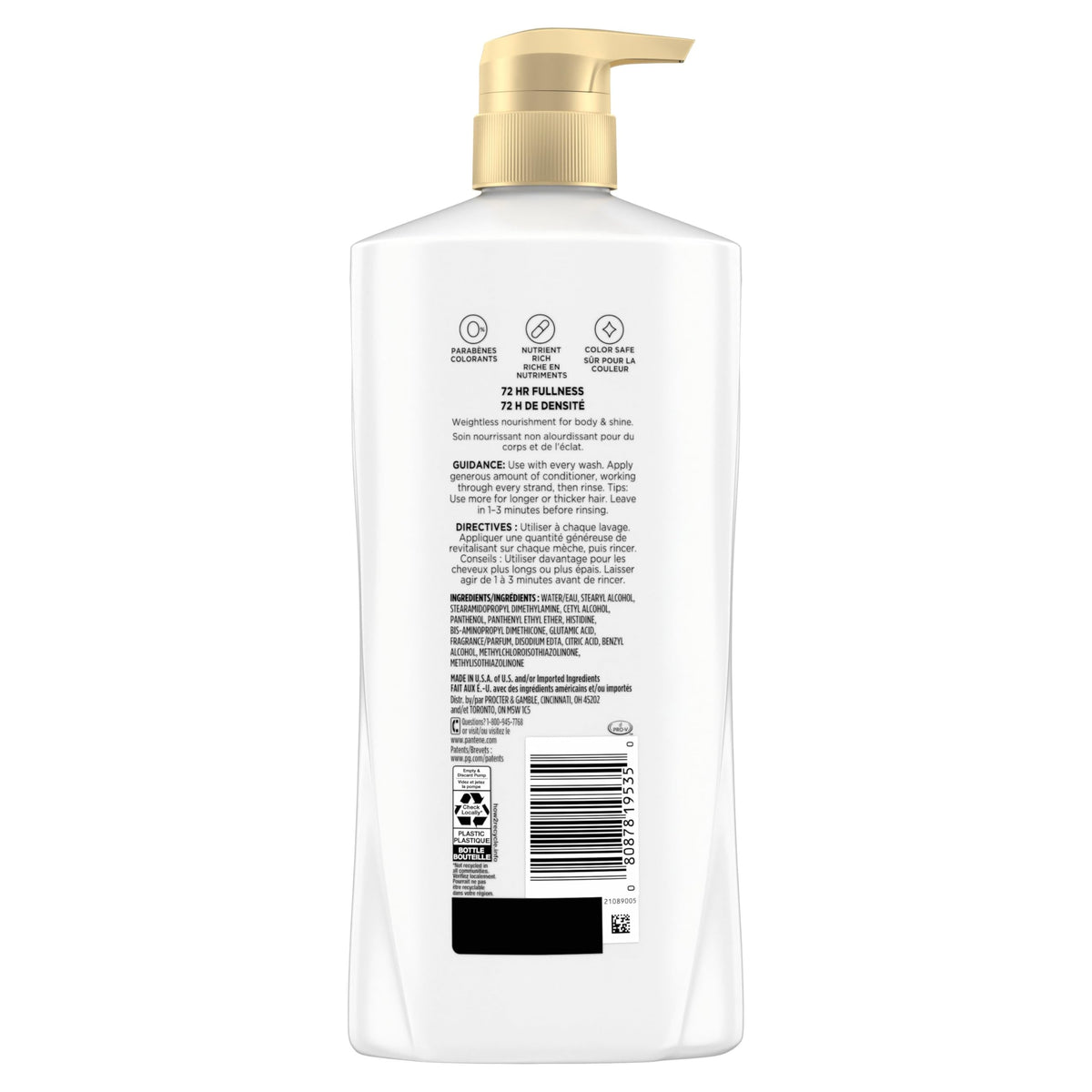 Pantene on bathroom shelf with other styling items for daily routine