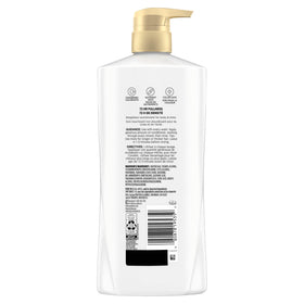 Pantene on bathroom shelf with other styling items for daily routine