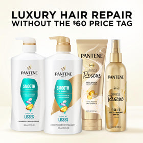 Pantene bottle held in hand to show 25.1 oz scale and value