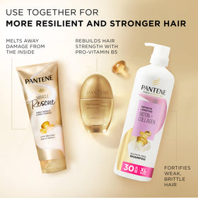 Pantene 8 oz bottle beside ruler to show true size and convenience