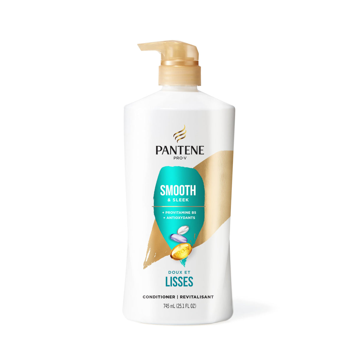 Styled sleek hair in lifestyle scene showing Pantene delivers touchable smoothness