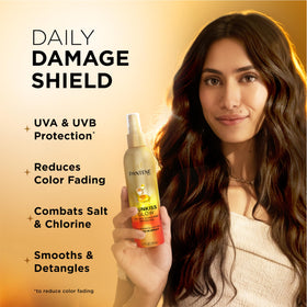 Pantene Sunkiss Glow texture on a hair strand highlighting smoother shine