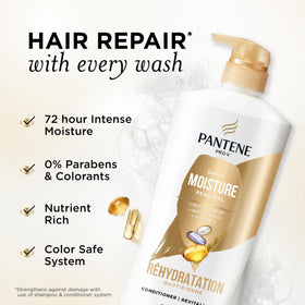 Pantene shampoo texture close-up showing creamy hydration effect