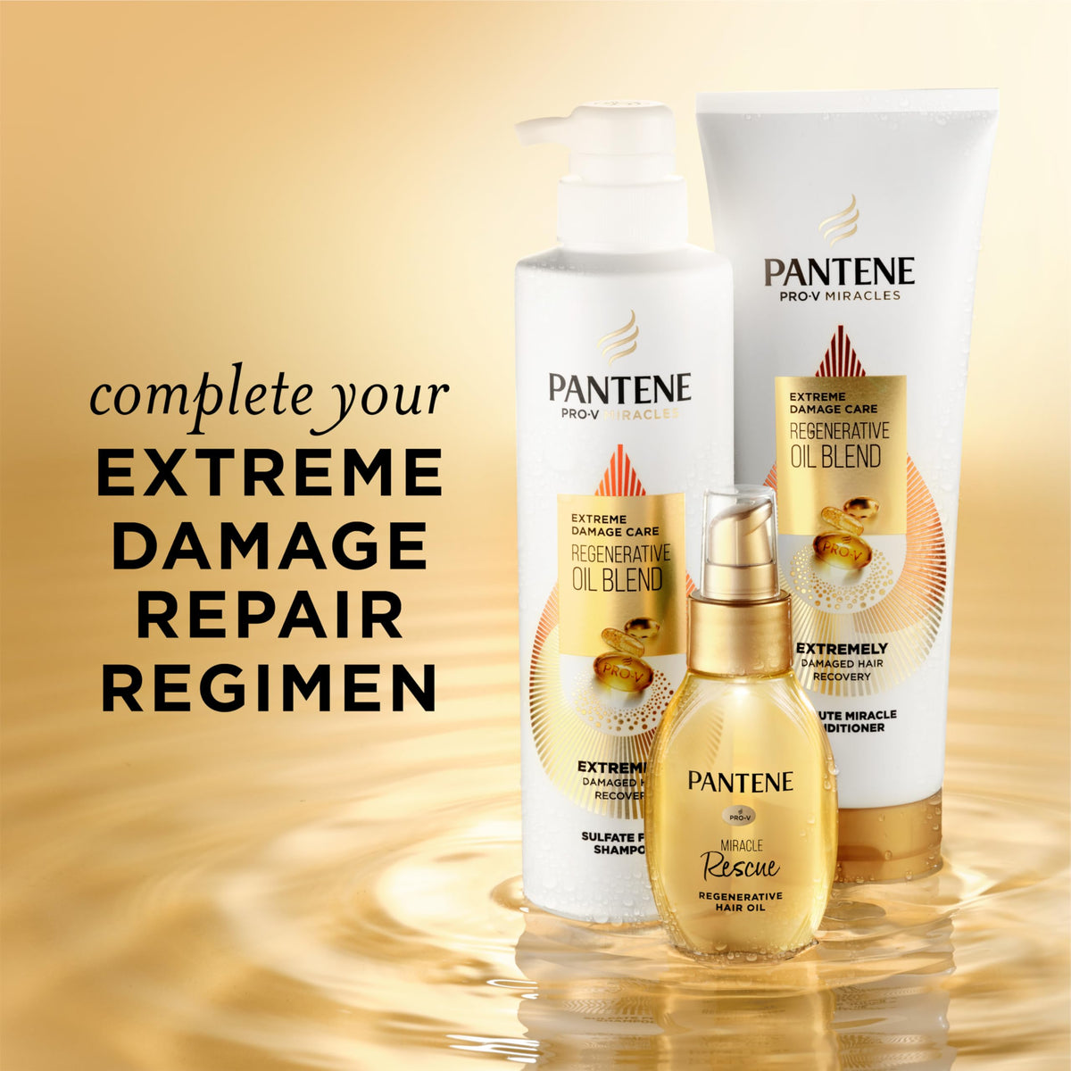 Pantene conditioner paired with regenerative hair oil to boost repair benefits