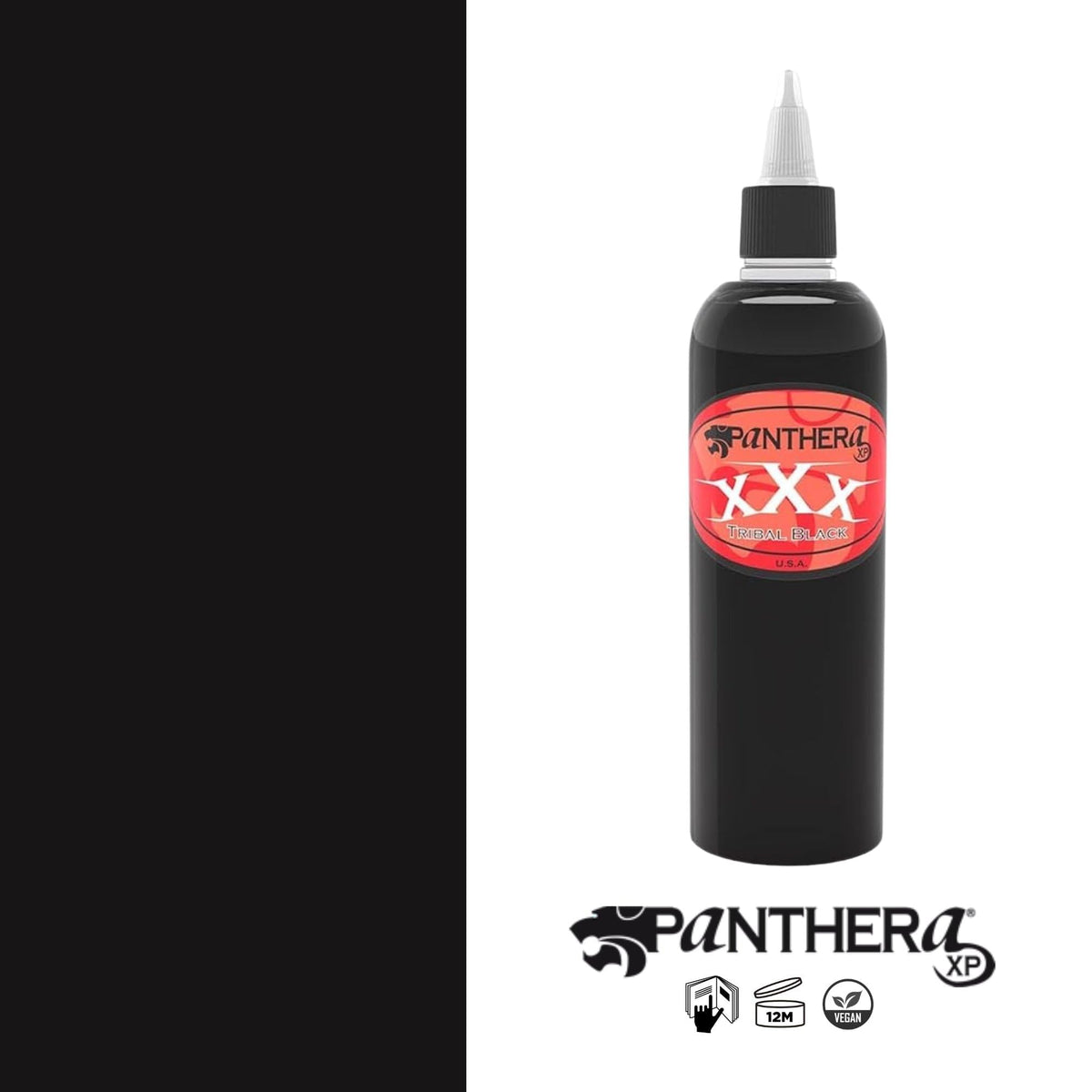 Panthera ink being applied in studio demonstrating deep coverage benefit