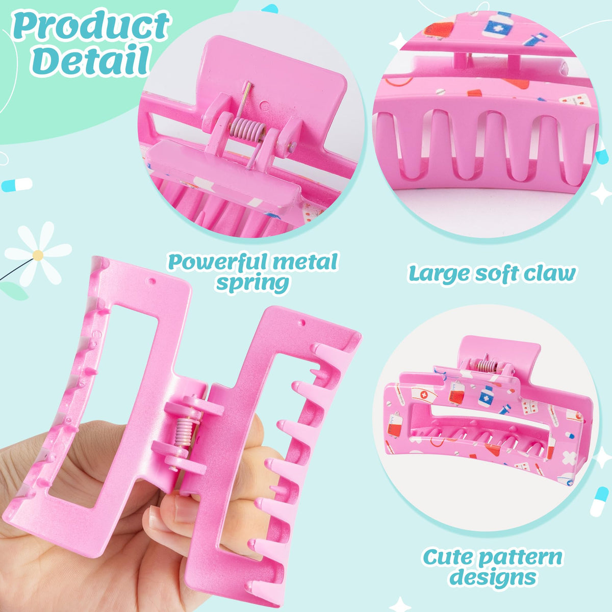 PANTIDE clip worn in short hair to demonstrate secure, comfortable hold