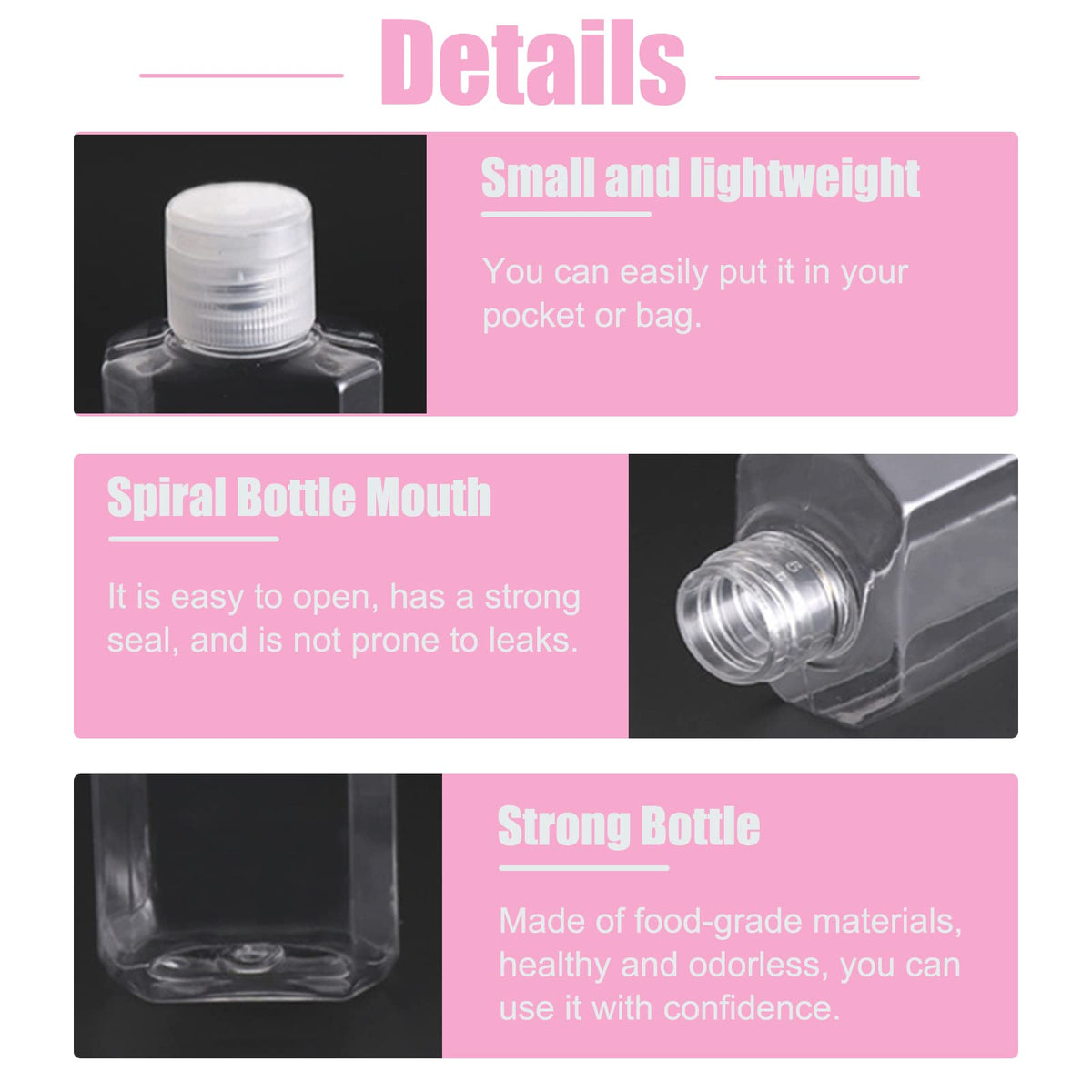 Panxxsen clear bottle side view highlighting durable plastic and smooth interior for easy cleaning