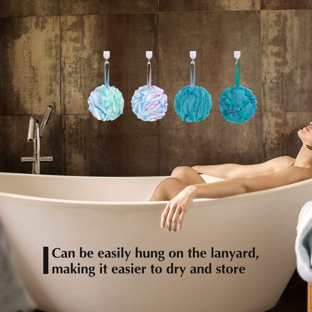 Panxxsen puff producing rich soapy lather, saves body wash
