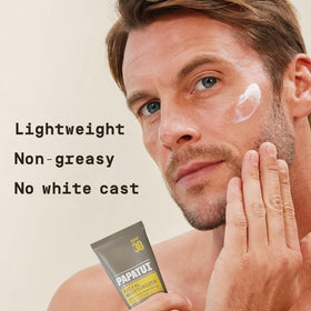 PAPATUI spread on hand showing fast absorption and matte finish