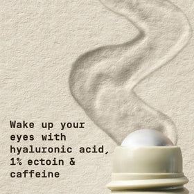 PAPATUI applied by man to under-eye area, offering depuffing and refreshing effect