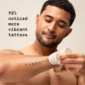 papatui applying stick to arm tattoo demonstrating precise, mess-free hydration
