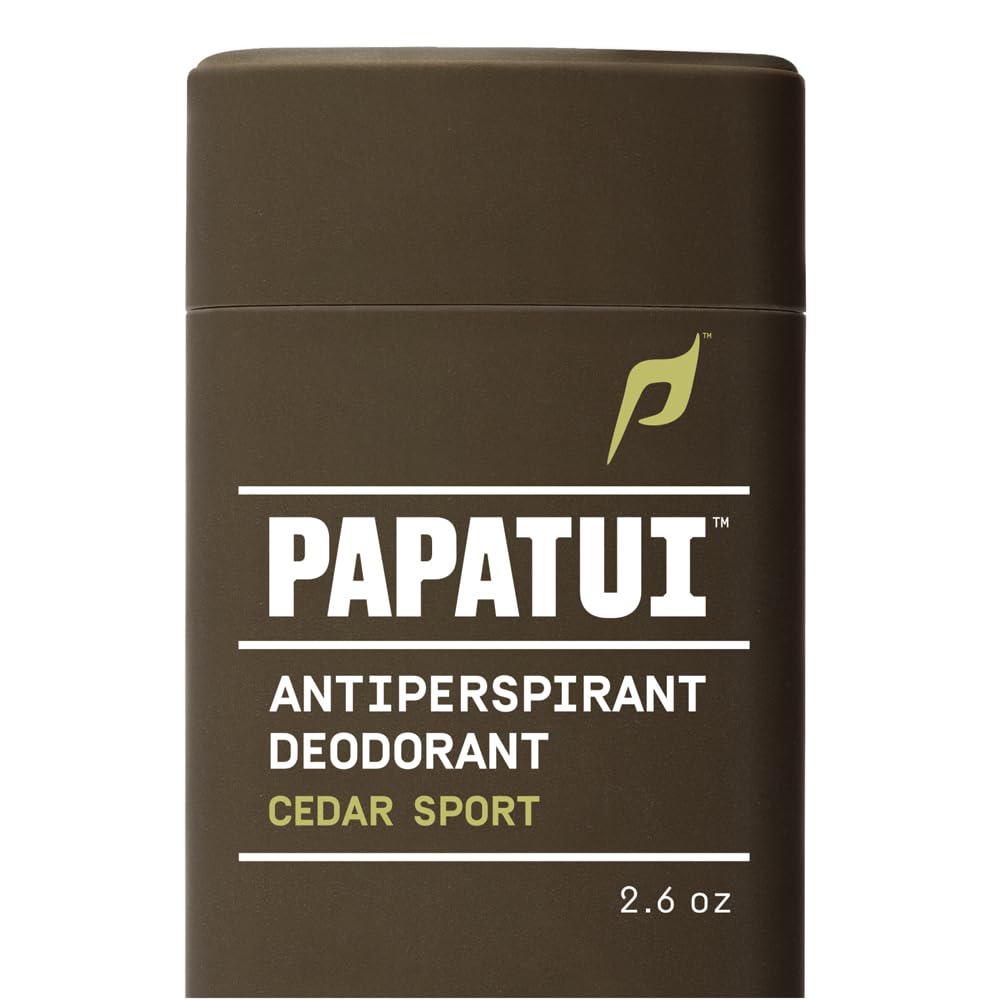 PAPATUI front packaging showing cedar sport scent and active design