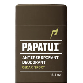 PAPATUI front packaging showing cedar sport scent and active design