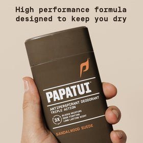 PAPATUI label close-up highlighting ingredient list and cleaner formulation benefits