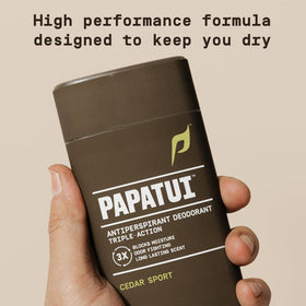 PAPATUI label detail showing ingredients and cleaner formulation benefits