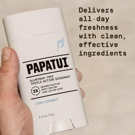PAPATUI label highlighting Vitamin E and antioxidants for gentle skin support