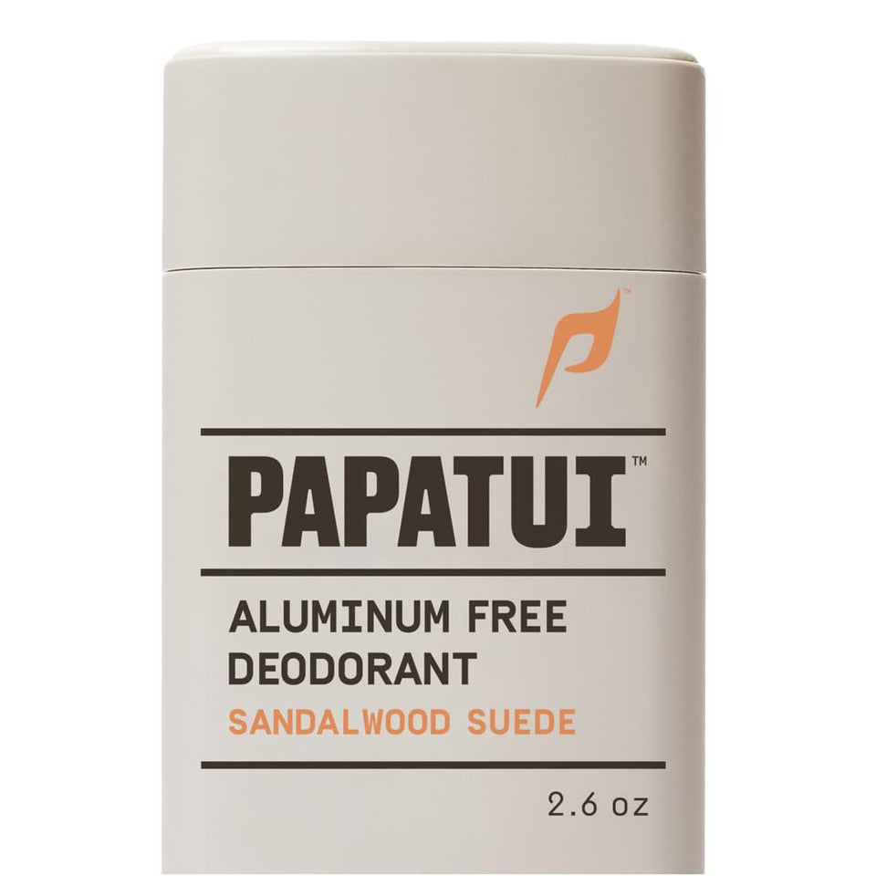 PAPATUI front packaging showing sandalwood suede scent and size for confident storage
