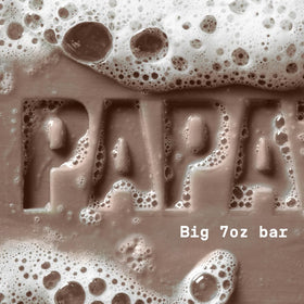 PAPATUI soap in hand wet use illustrating easy cleansing performance