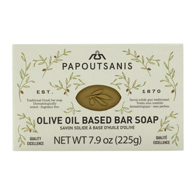 Papoutsanis ingredient label highlighting olive and coconut oils benefit