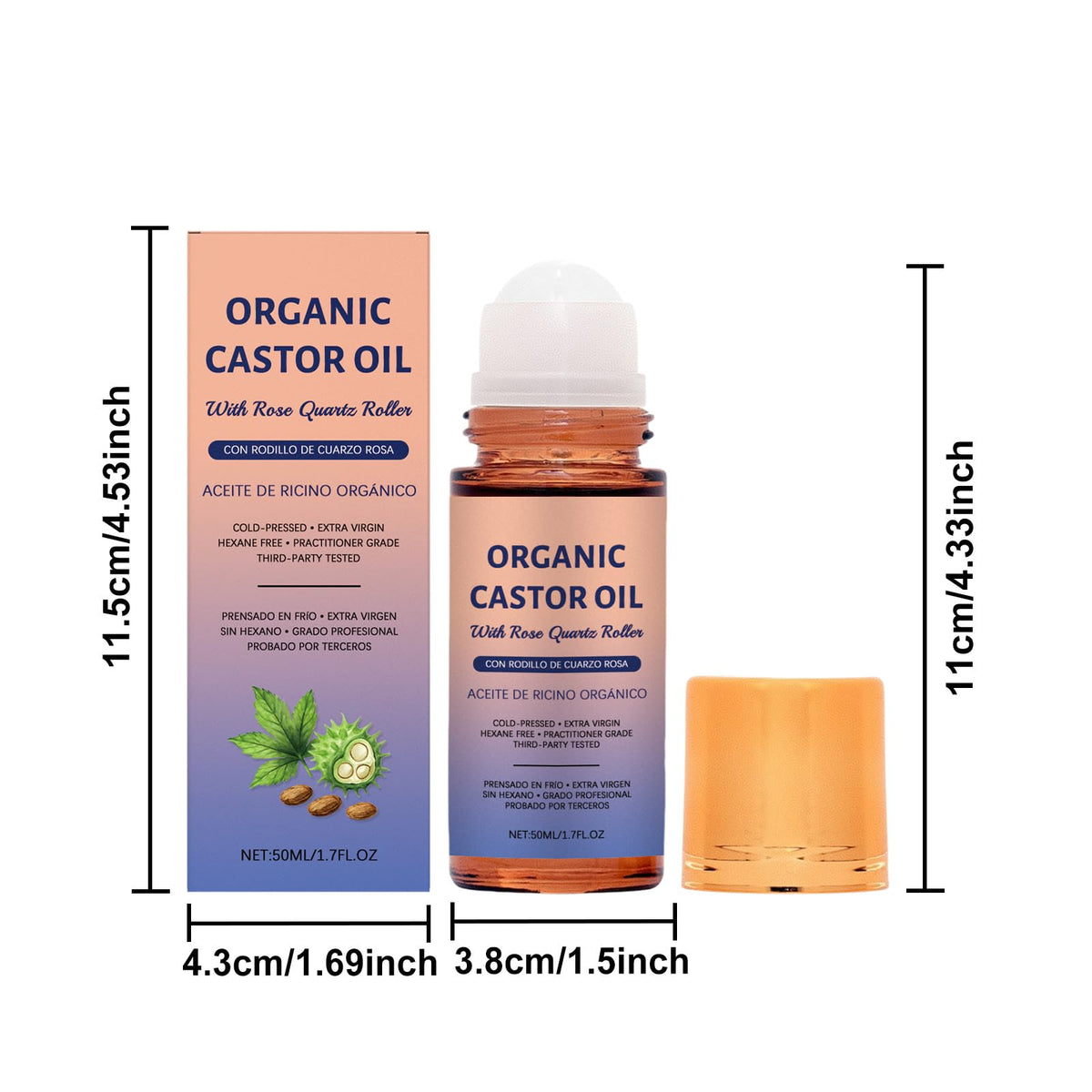 PAQIMAN size comparison next to hand showing travel-friendly 1.7 fl oz benefit