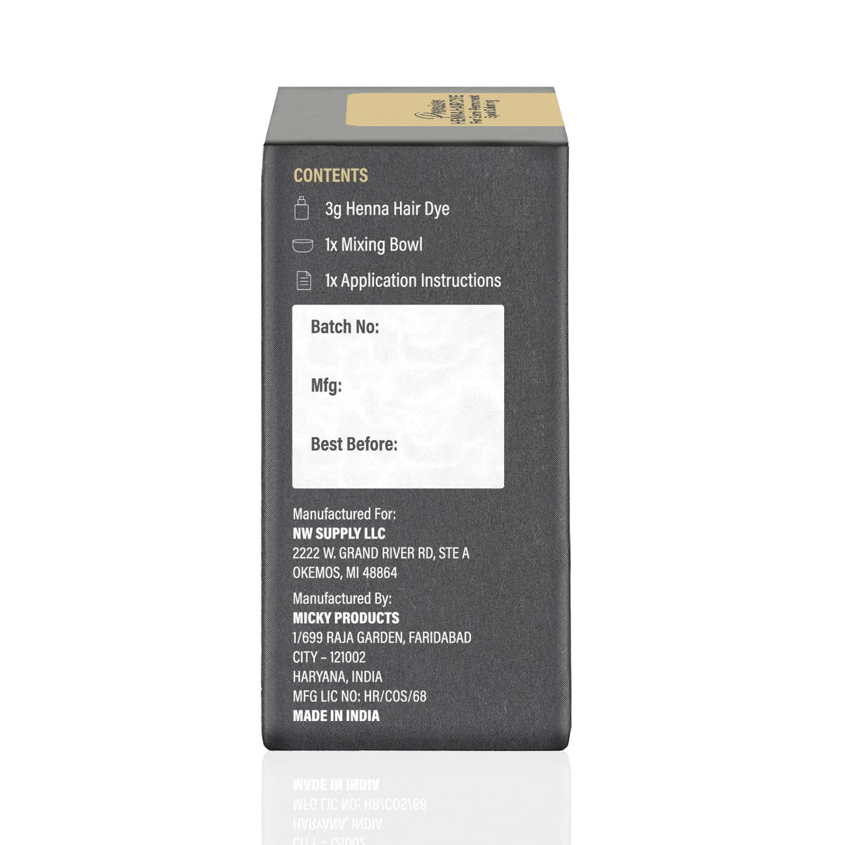 Parallel Products applying henna to beard spot showing discreet facial hair color fix