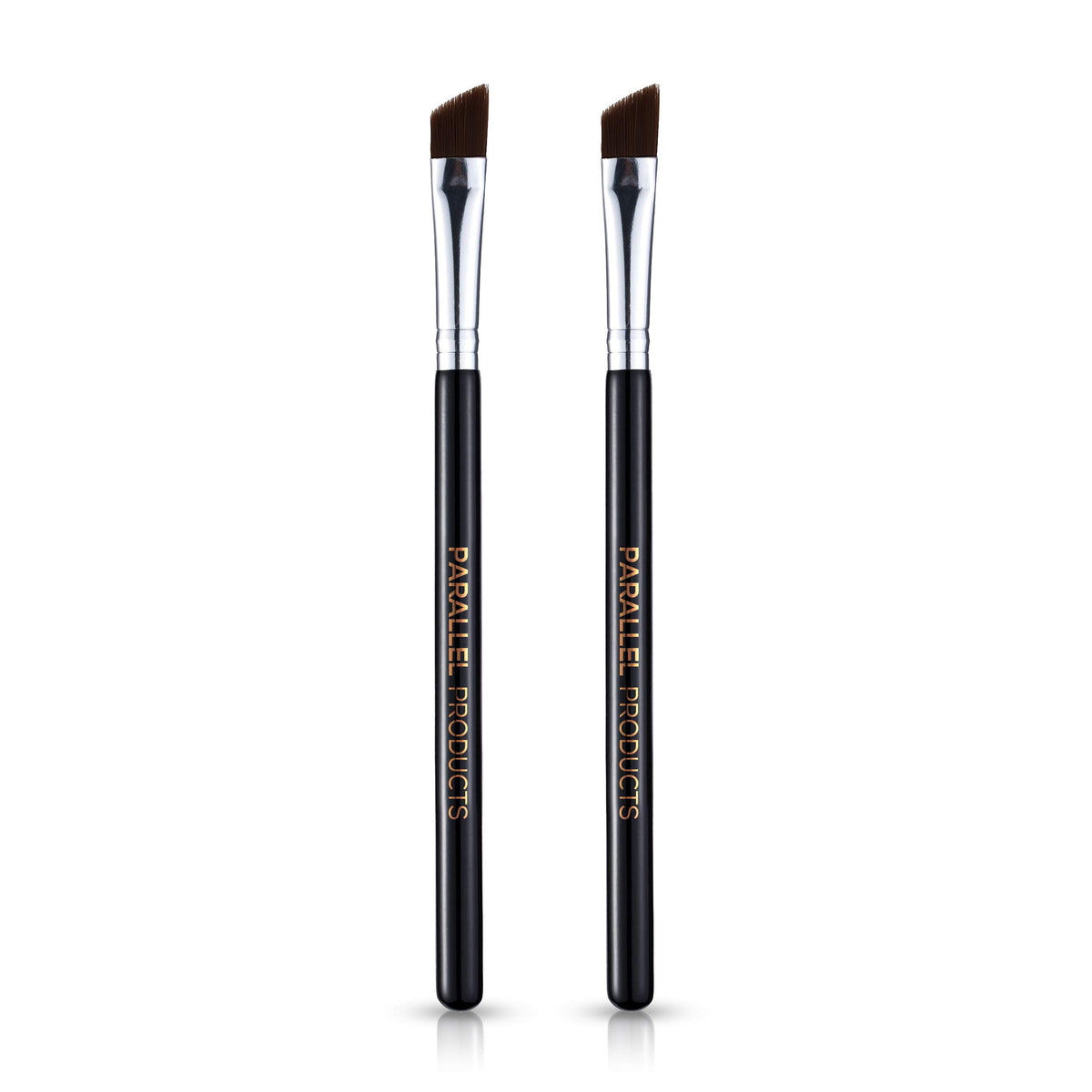 PARALLEL PRODUCTS brush applying powder to eyebrow demonstrating accurate shaping benefit