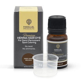 Parallel Products front packaging showing Deep Dark Brown kit and compact size benefit