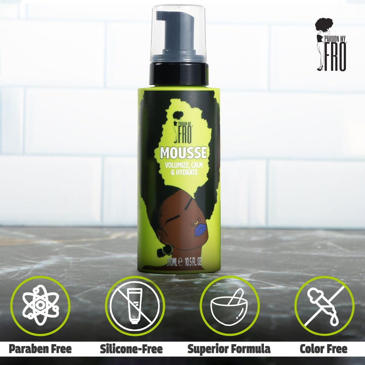 Pardon My Fro ingredient label close-up highlighting jojoba and aloe