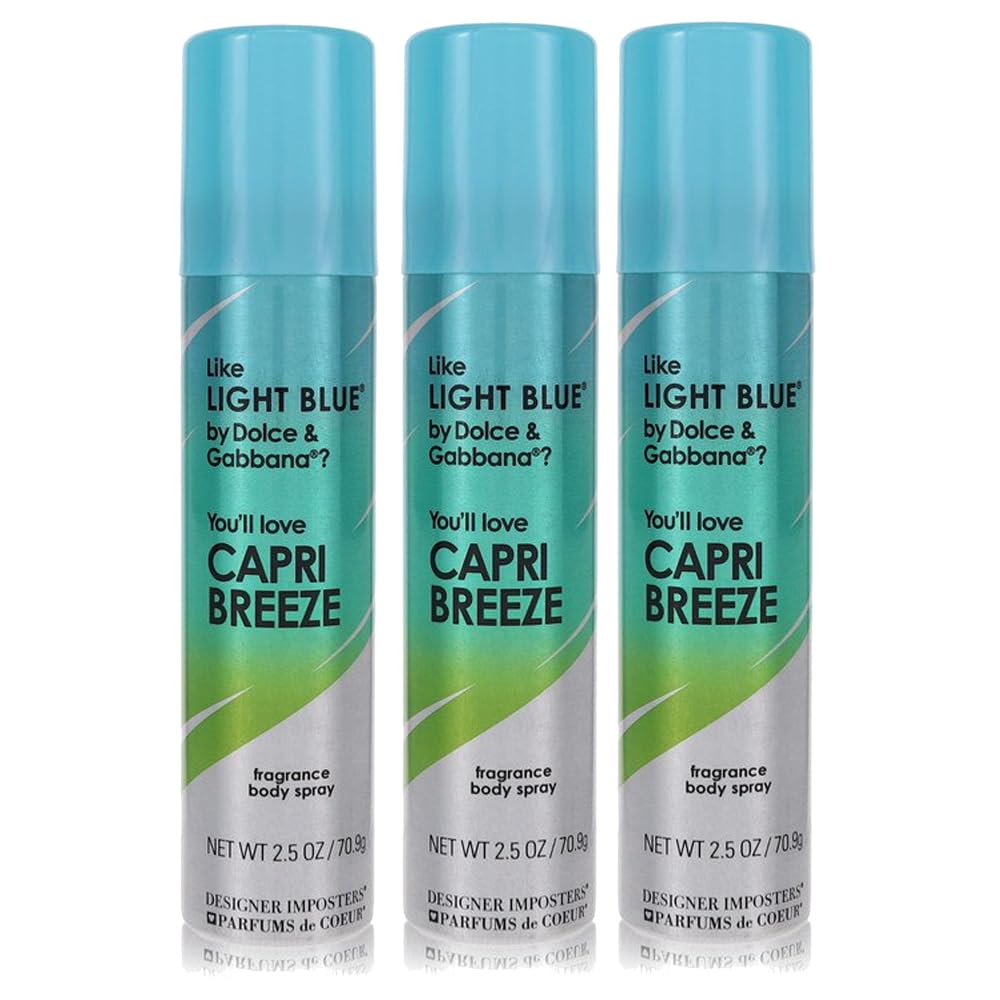 Parfums De Coeur Capri Breeze front packaging showing portable 2.5oz can for quick freshness