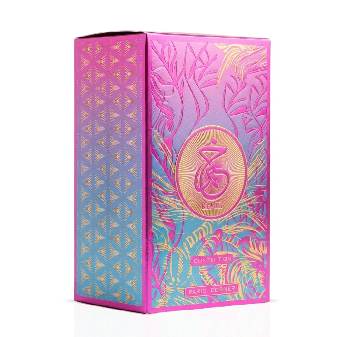 Paris Corner Khair Confection spritz in motion showing fine mist and application benefit