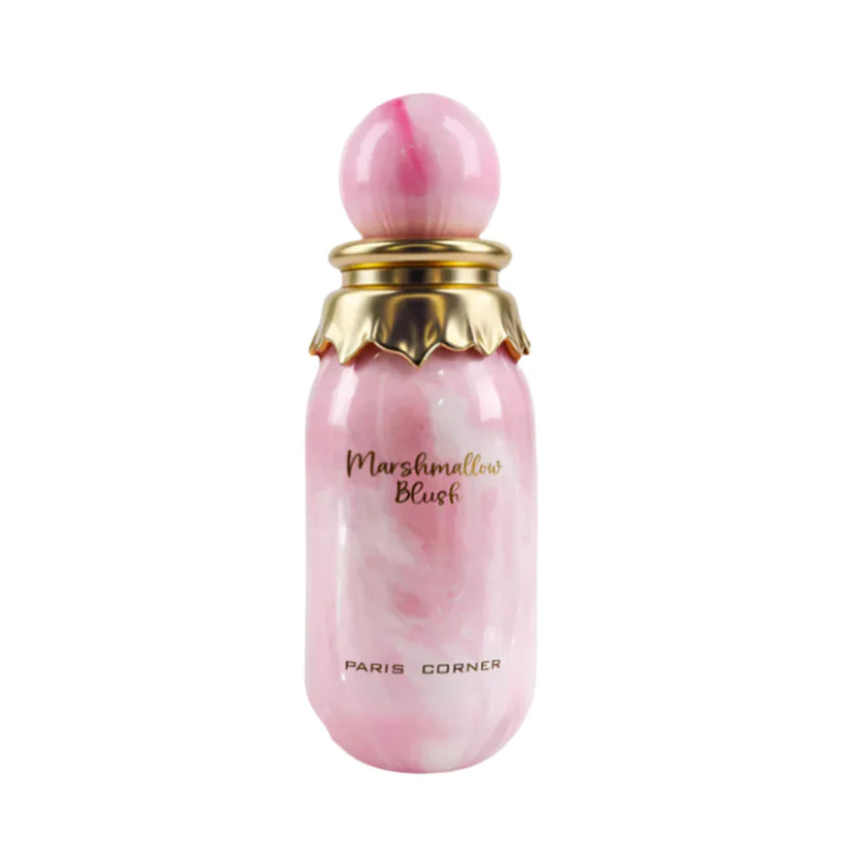 Paris Corner bottle front view showing design and inviting marshmallow warmth