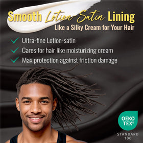PARISBELLA close-up of satin lining protecting hair moisture and reducing friction