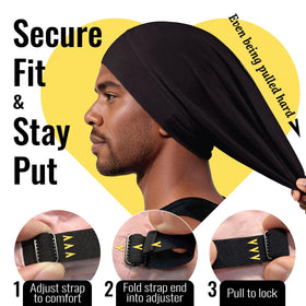 PARISBELLA bonnet covering braids and dreads to reduce tangles and protect strands