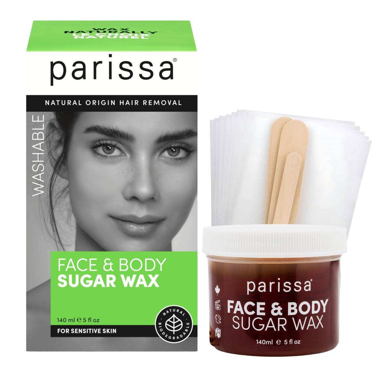 Parissa jar front view showing product and kit convenience