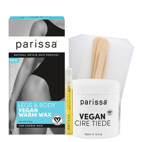 Parissa front package showing warm wax kit for easy at-home waxing