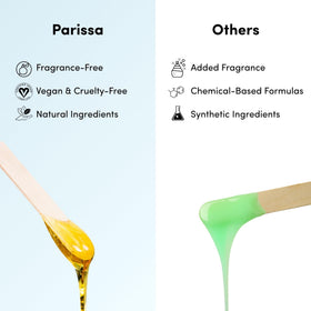 Close-up of Parissa label highlighting vegan formula and made in Canada