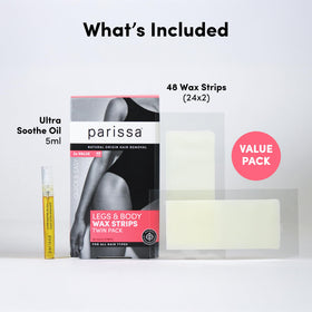Parissa opened wax strip showing adhesive layer for effective removal
