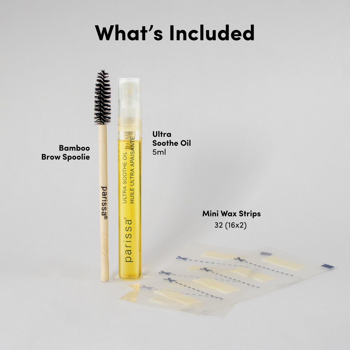 Parissa strip applied to eyebrow showing precise hair removal