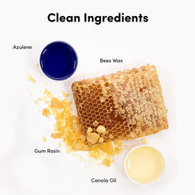 Parissa wax being flicked off against the grain to show clean hair removal
