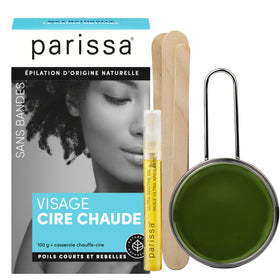 Parissa wax tin open with creamy beeswax texture for precise removal