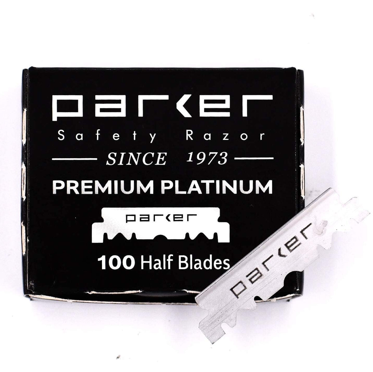 Parker Safety Razor close-up of blade edge highlighting smooth shave benefit