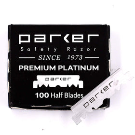 Parker Safety Razor close-up of blade edge highlighting smooth shave benefit
