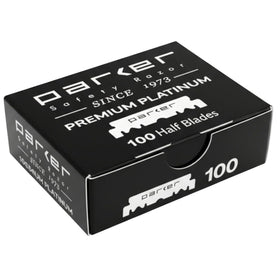 Parker Safety Razor front box showing 100-count and professional supply benefit