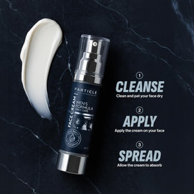 Particle ingredients flatlay with hyaluronic acid and jojoba oil for balanced nourishment