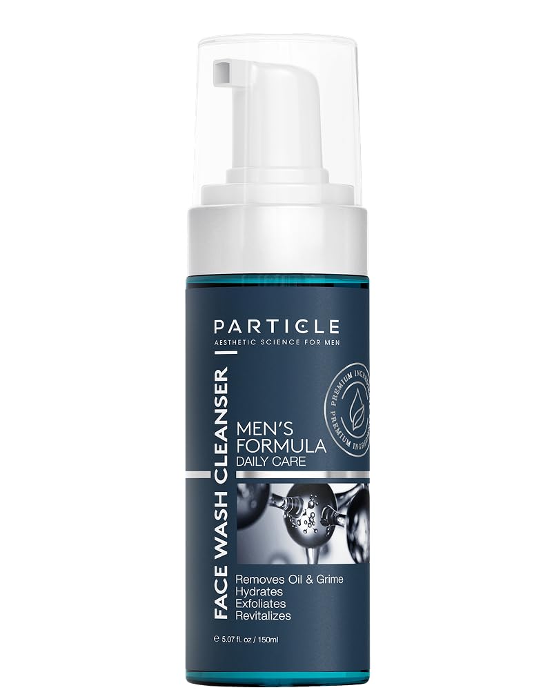 Particle front packaging showing bottle and brand, conveys trust and clarity