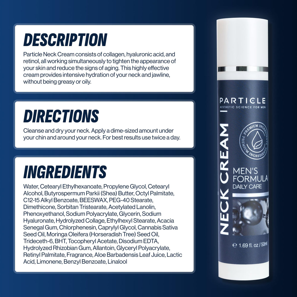 Particle neck cream on bathroom sink during routine showing effortless grooming benefit