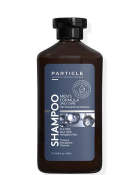 Particle front bottle showing product packaging and benefits