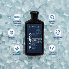 Particle label close-up highlighting ingredients and clean design